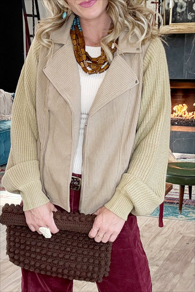 Corduroy Sweater Sleeve Jacket