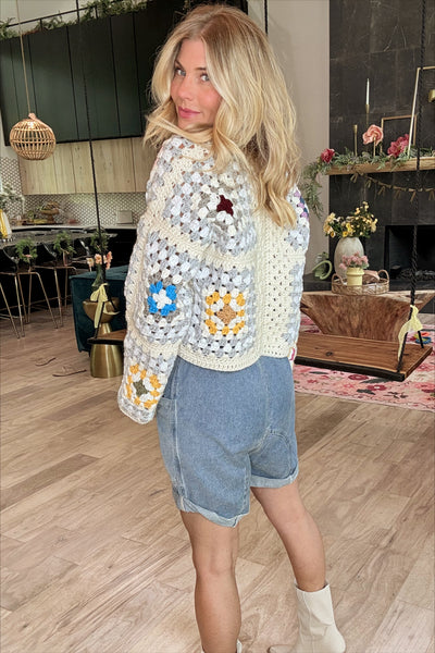 Handmade Crochet Short Vintage Cardigan