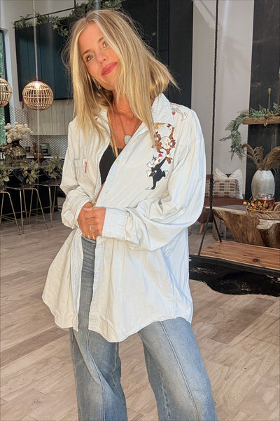 Vintage Looney Tunes Denim Button Up