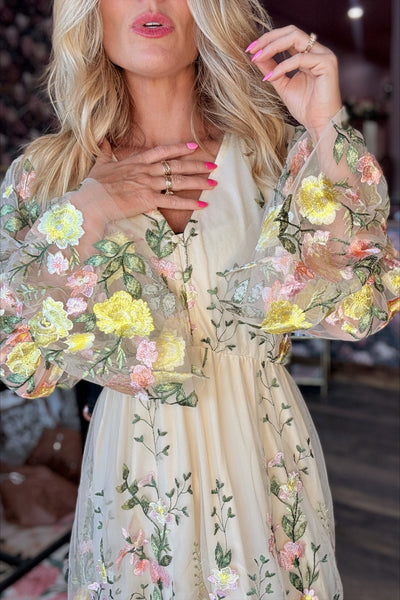 Floral Appliqué Dress