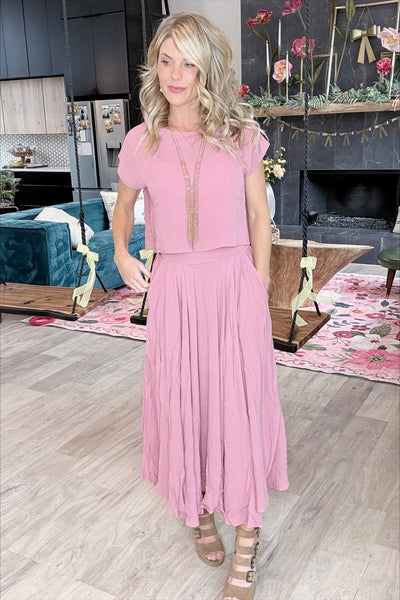 Mauve Linen Top Set (Top Only)