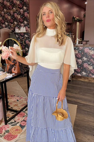 Ivory Chiffon Shall Top
