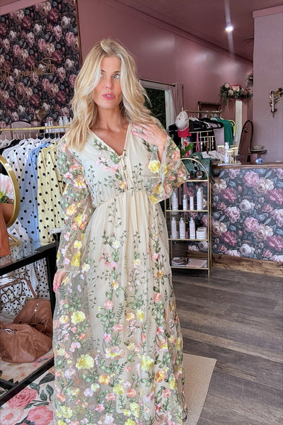 Floral Appliqué Dress