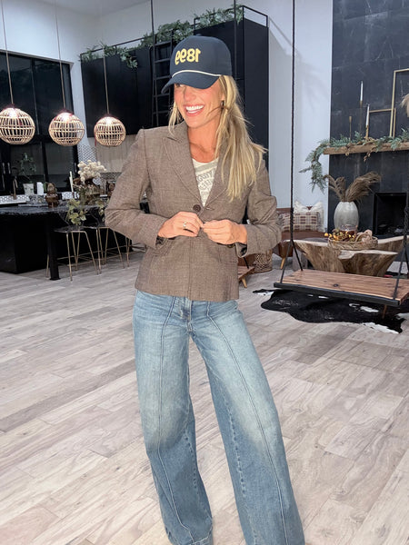 Vintage Brown Buckle Blazer
