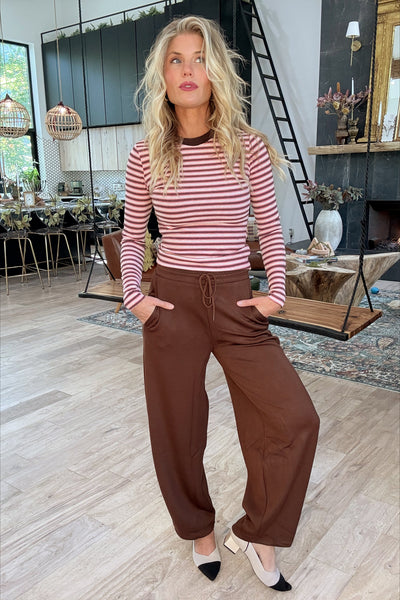 Brown Barrel Pants