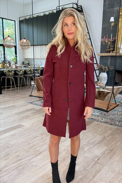 Burgundy Wool Coat
