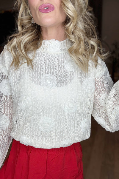 Ivory Textured Blouse Set (Blouse Only)