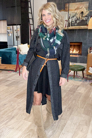 Plaid Fringe Infinity Scarf