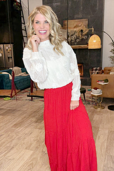 Ivory Textured Blouse Set (Blouse Only)