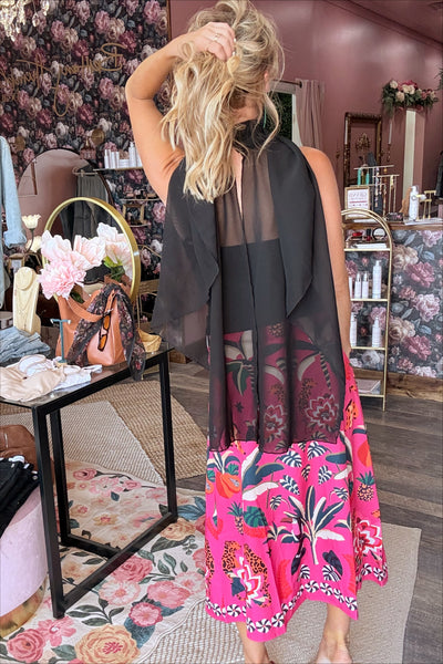 Black Chiffon Shall Top