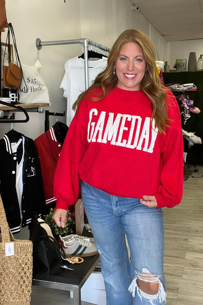 Red And White Gameday Sweatshirt