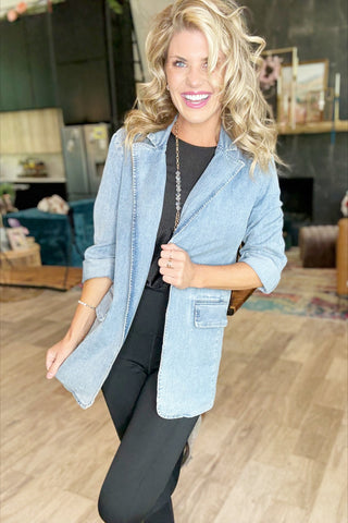 Brittany Humble’s Denim Stretch Blazer