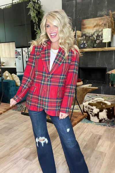 Christmas Plaid Blazer