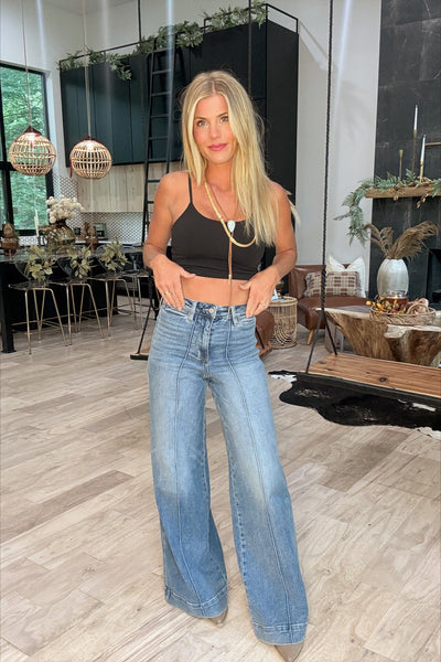 Medium Wash Wide Leg Jeans