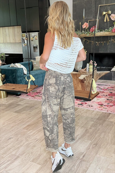 Camo Vintage Washed Barrel Jeans