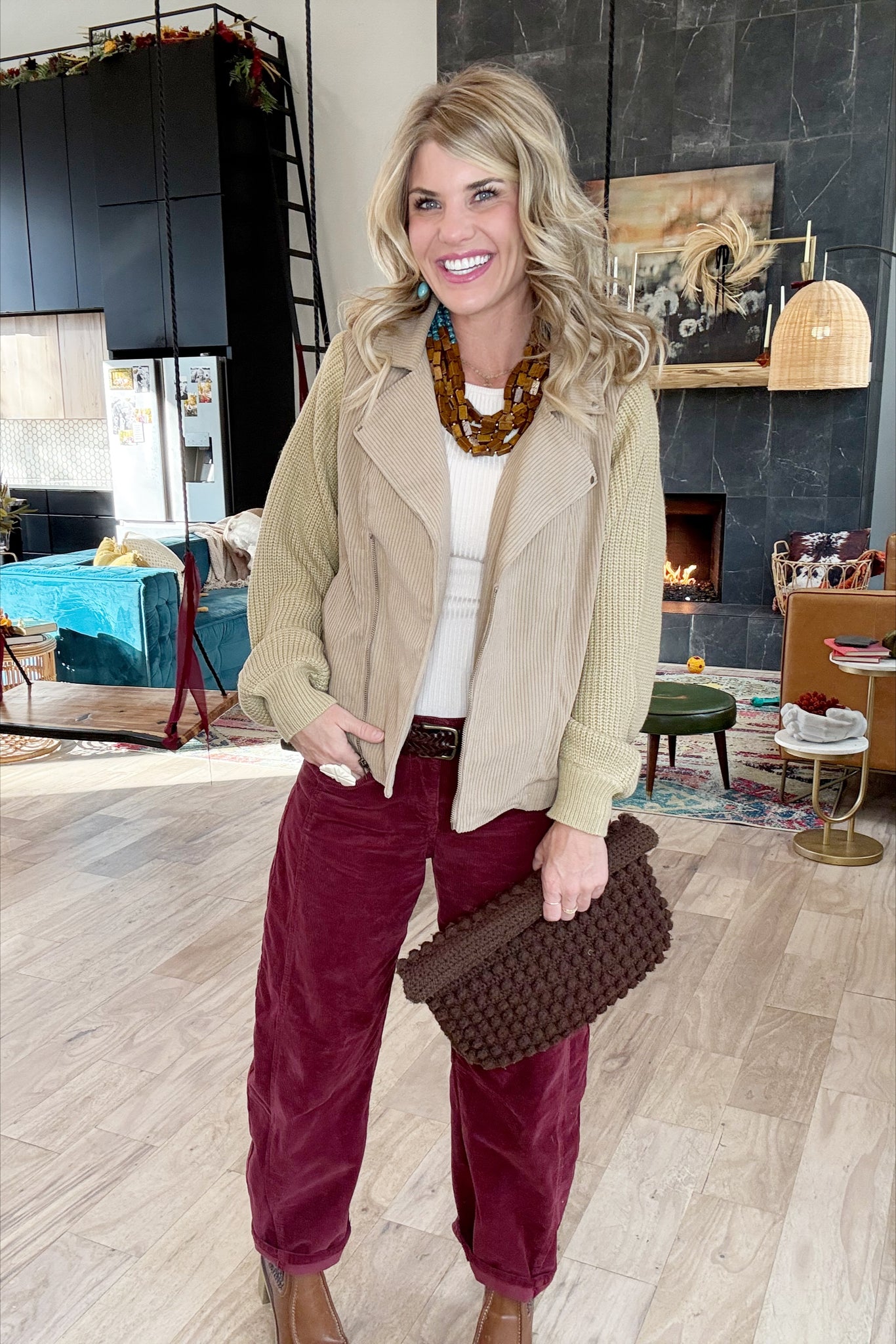 Corduroy Sweater Sleeve Jacket