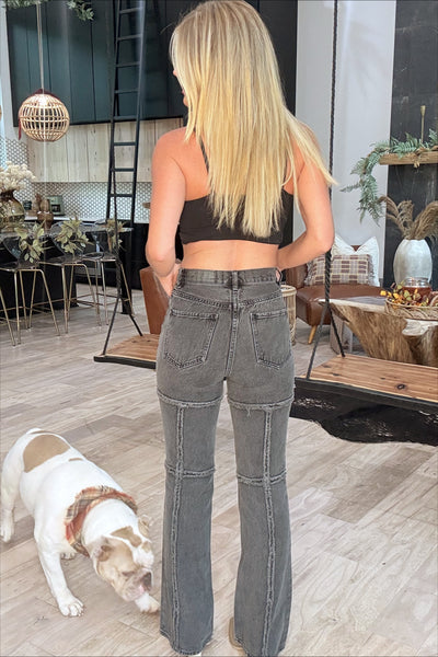 Vintage Gray Patch Stitched Denim