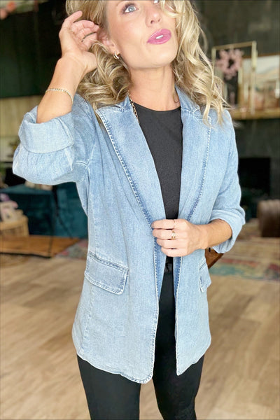 Brittany Humble’s Denim Stretch Blazer
