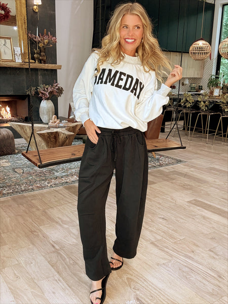 Black Barrel Sweatpants