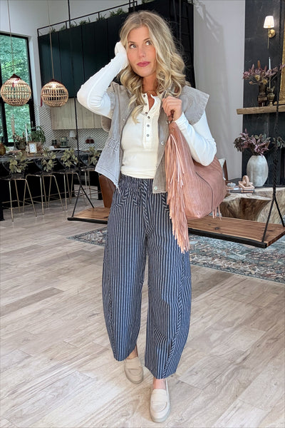 Gray Structured Denim Vest