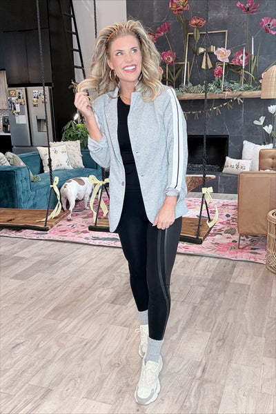 Gray Striped Blazer Set (Blazer Only)