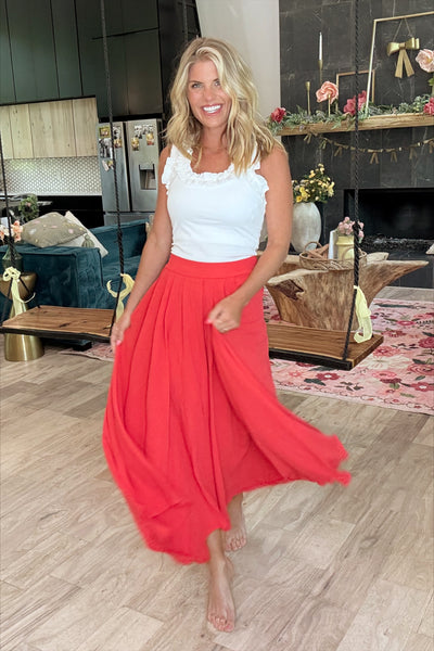 Red Maxi Skirt Set (Skirt Only)