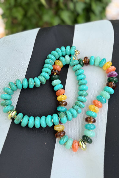 Oval Gold Accent Bead Necklace