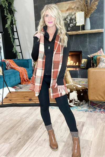 Plaid Long Vest