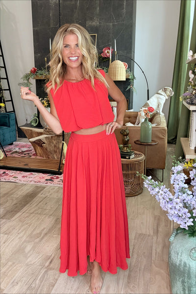 Red Maxi Skirt Set (Skirt Only)