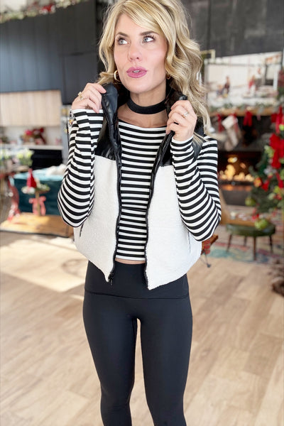 Reversible Faux Leather And Sherpa Vest (pre-order)