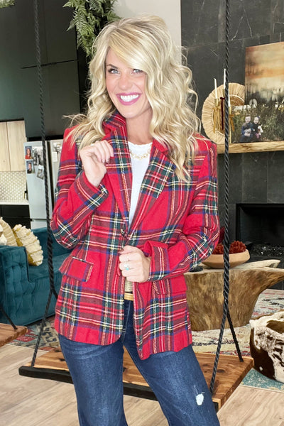 Christmas Plaid Blazer