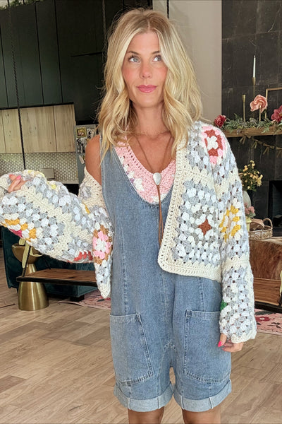 Handmade Crochet Short Vintage Cardigan