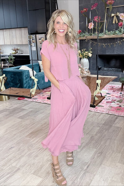 Mauve Linen Top Set (Top Only)