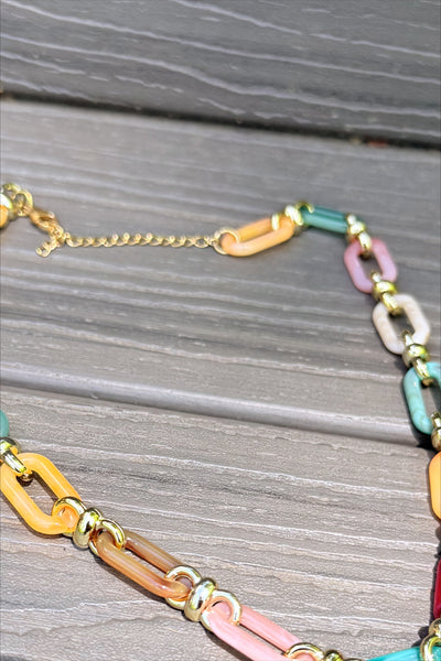 Colorful Acrylic Chain Necklace