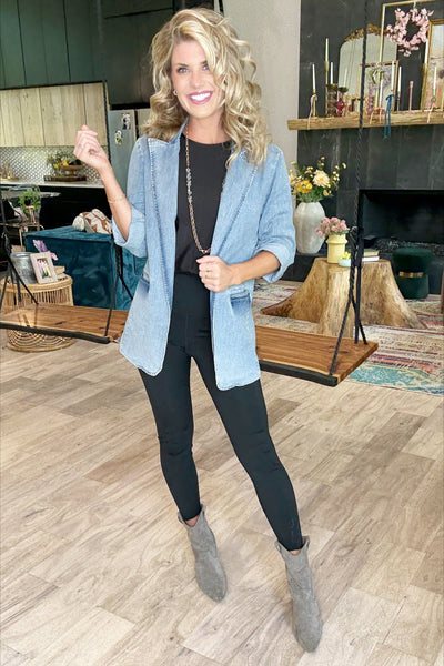 Brittany Humble’s Denim Stretch Blazer