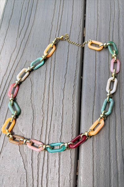 Colorful Acrylic Chain Necklace