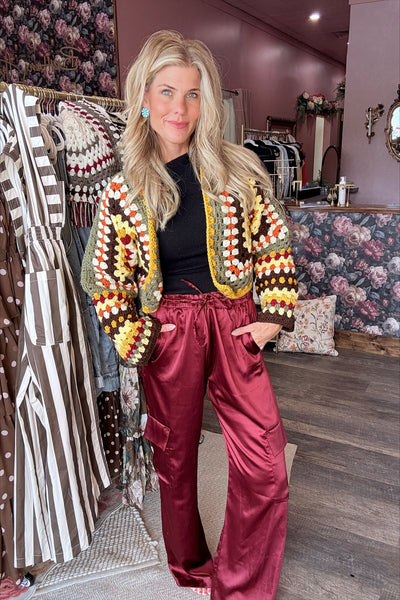 Handmade Crochet Fall Colorful Cardigan