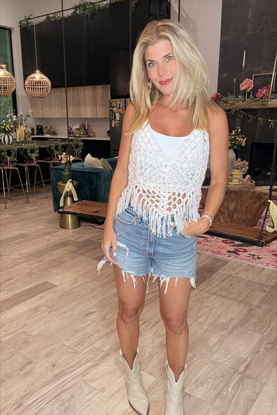 Cotton Candy Spec Halter Crochet Top