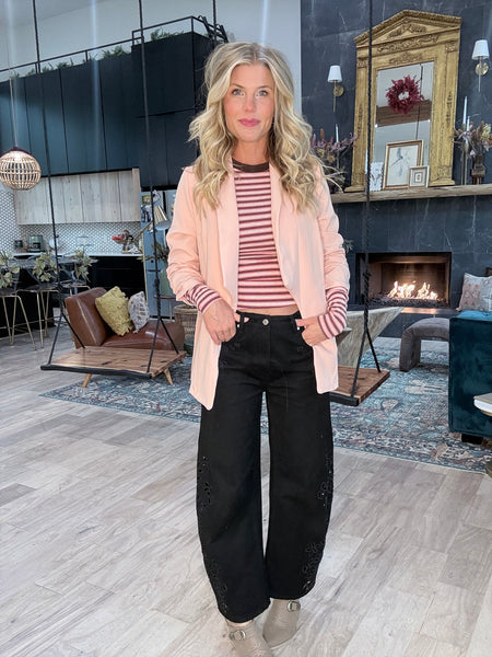 Blush Shawl Collar Blazer Jacket