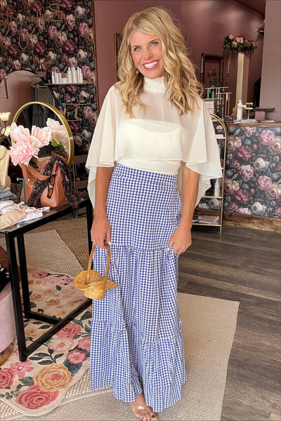 Ivory Chiffon Shall Top