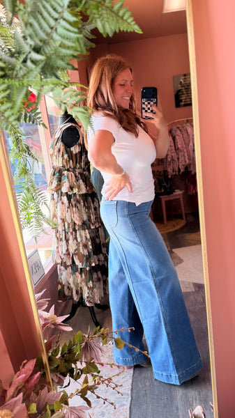 Medium Wash Wide Leg Jeans