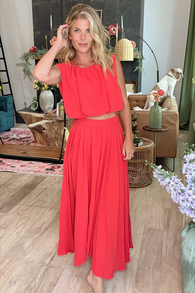 Red Bubble Tie Back Top Set (Top Only)