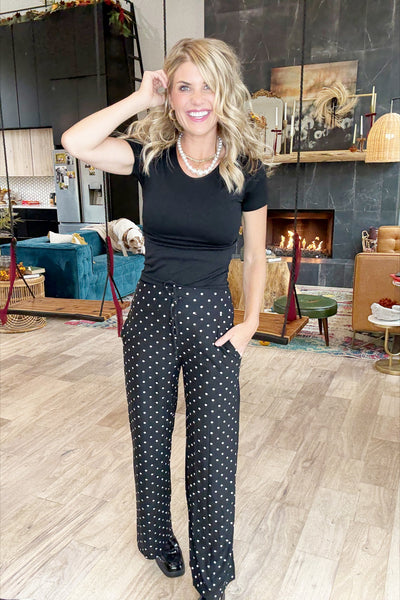 Polka Dot Wide Leg Pants