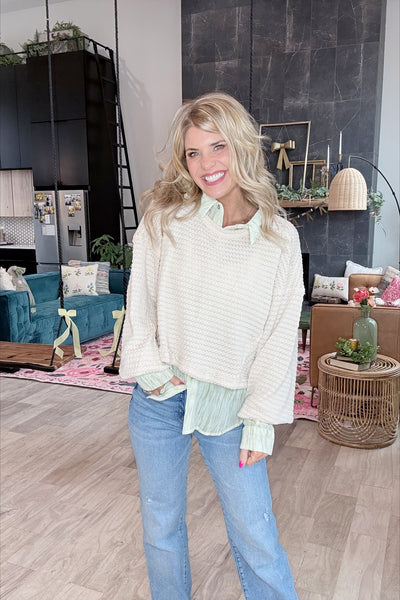 Lime Button Front Blouse