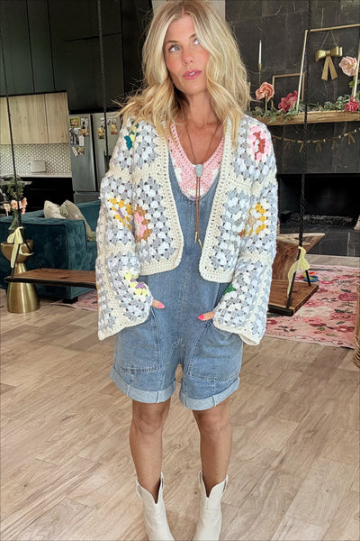 Handmade Crochet Short Vintage Cardigan
