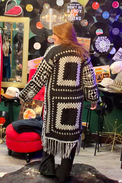 Handmade Crochet Long Fringe Cardigan