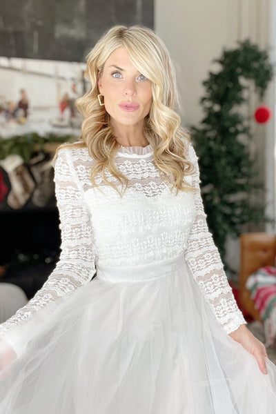Ivory Lace Tulle Dress